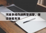 平博中国官网-关于河床多线作战阵容调整，保证体能充沛的信息